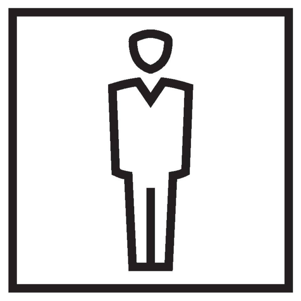Türschild Piktogramm WC Herren, Folie, selbstklebend, 150x150mm-0
