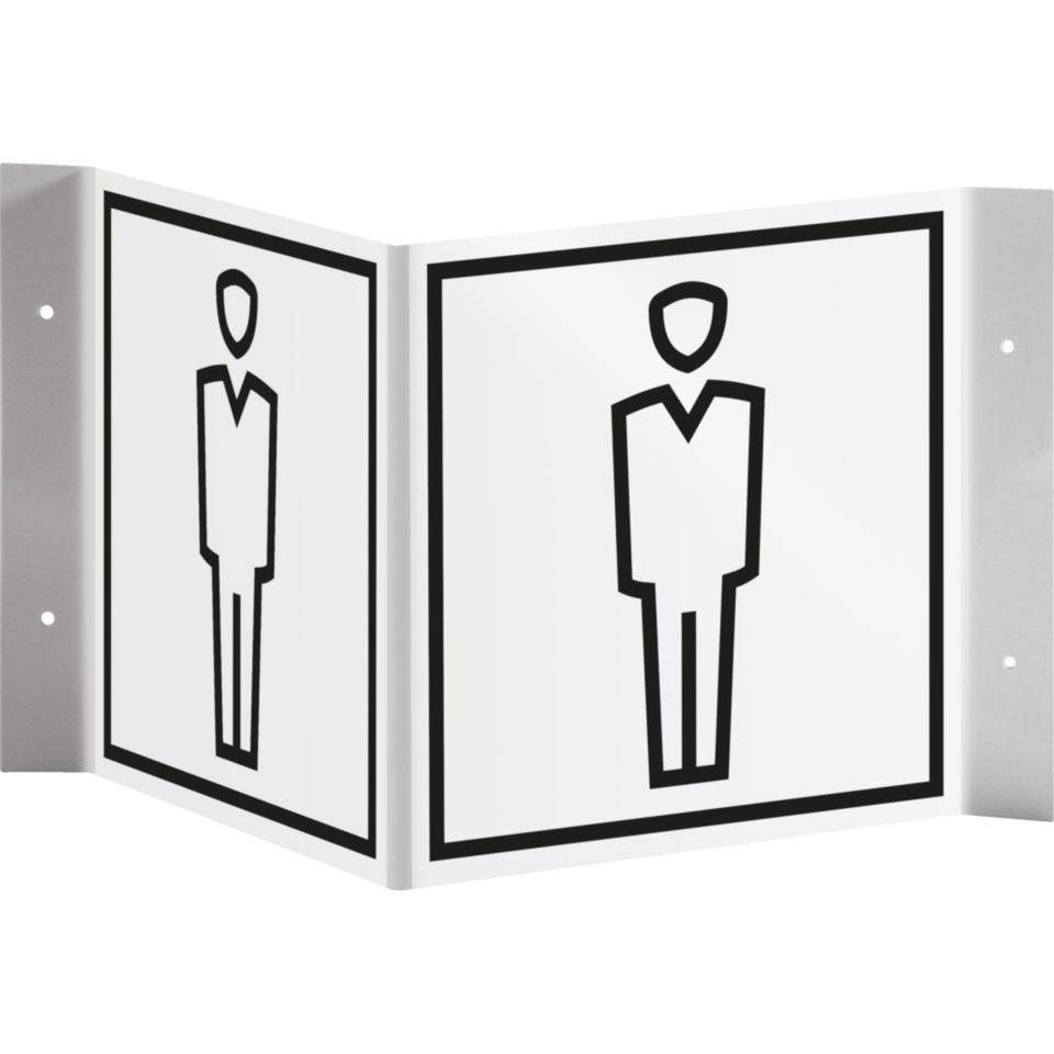 Tür-Nasenschild Piktogramm WC Herren, Kunststoff, 150x150mm-0