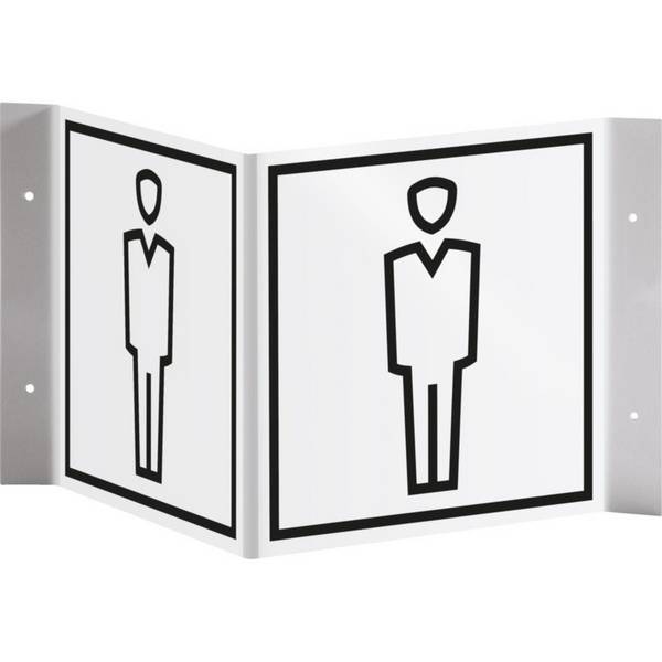 Tür-Nasenschild Piktogramm WC Herren, Kunststoff, 150x150mm