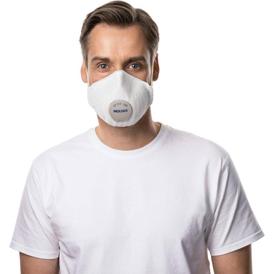 MOLDEX filtr. Feinstaubmaske Air Plus ProValve 3408 FFP3 R D, mit Ventil, 5/VE-1