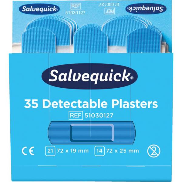 Nachfüll-Pflastersatz für Salvequick® Pflasterspender, detectable, blau, 210/VE