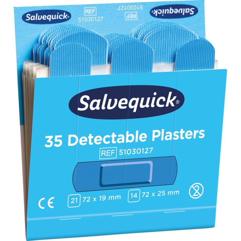 Nachfüll-Pflastersatz für Salvequick® Pflasterspender, detectable, blau, 210/VE-1