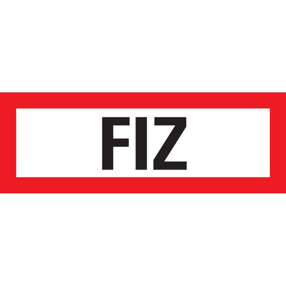 Feuerwehrschild FIZ, DIN 4066, Folie, selbstklebend, 297x105mm, DIN 4066-0