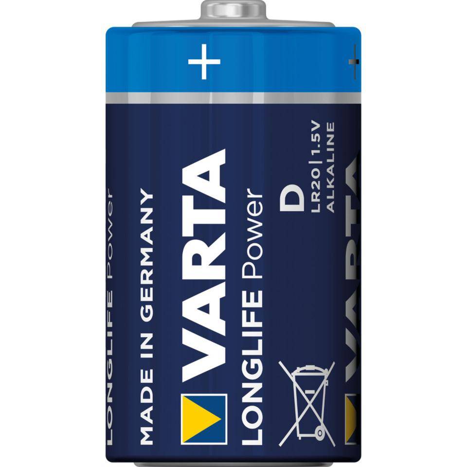 VARTA Alkali-Mangan-Batterie Mono LONGLIFE Power (LR20, D), 1,5V-0