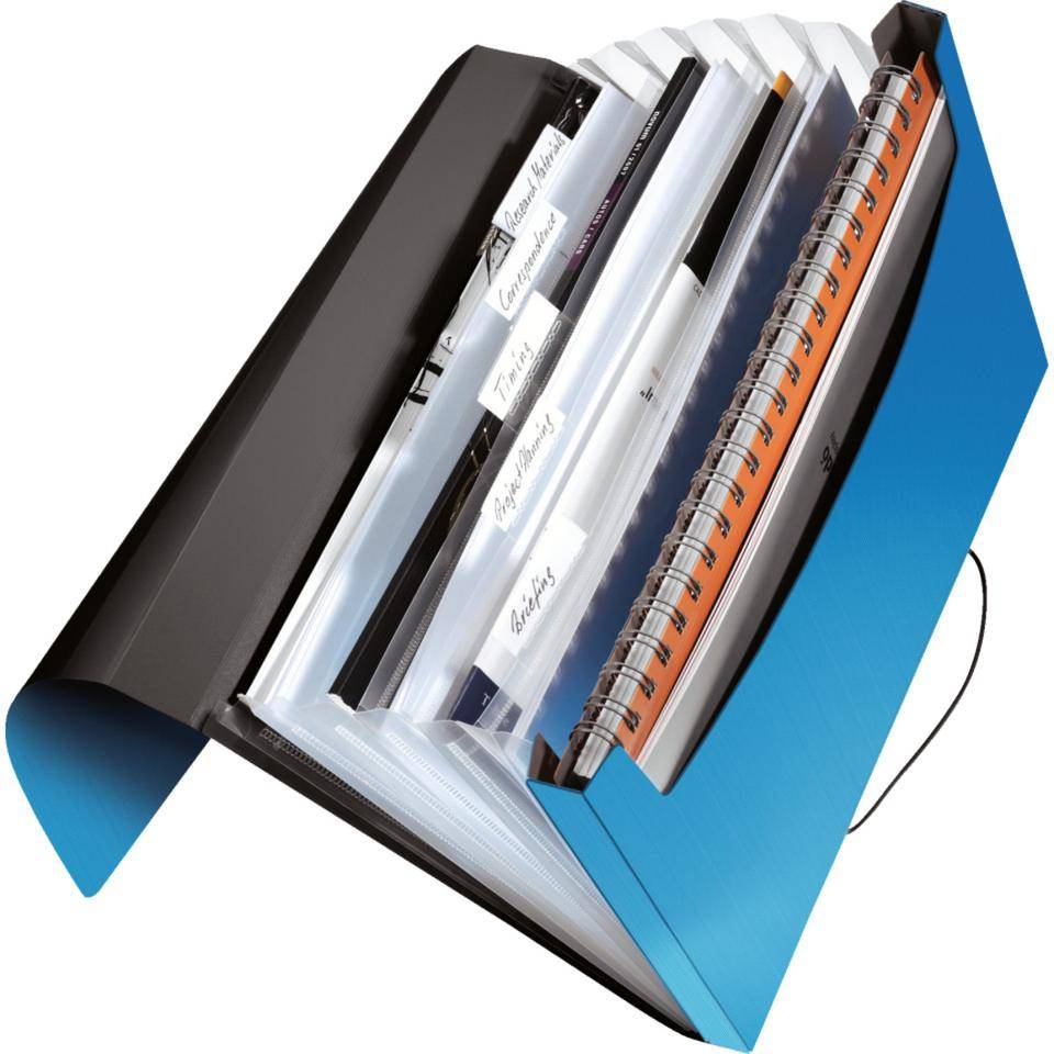 LEITZ Projektmappe Solid, 6 Fächer, mit Gummiband, hellblau, 254x38x330mm-1