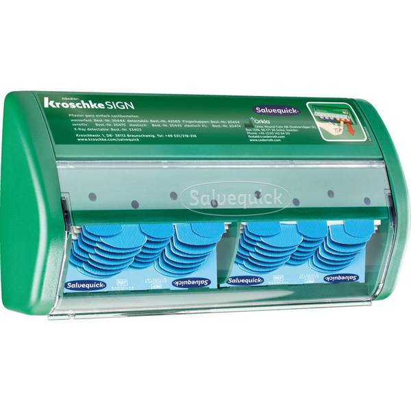 Salvequick® Pflasterspender, zur Wandbefestigung, gefüllt mit detectablen Strips