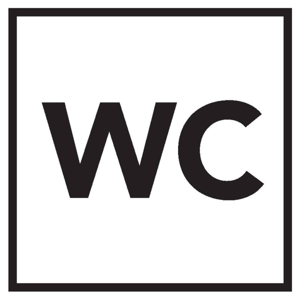 Türschild WC, Folie, selbstklebend, 150x150mm-0