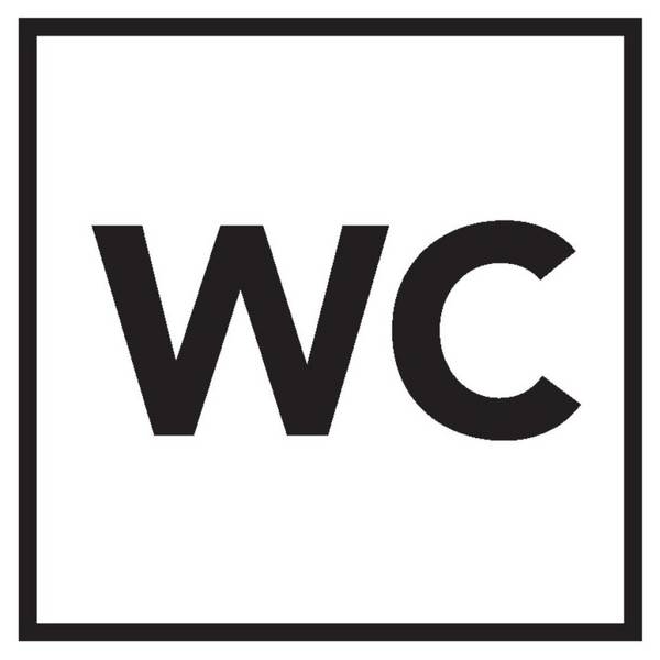 Türschild WC, Folie, selbstklebend, 150x150mm