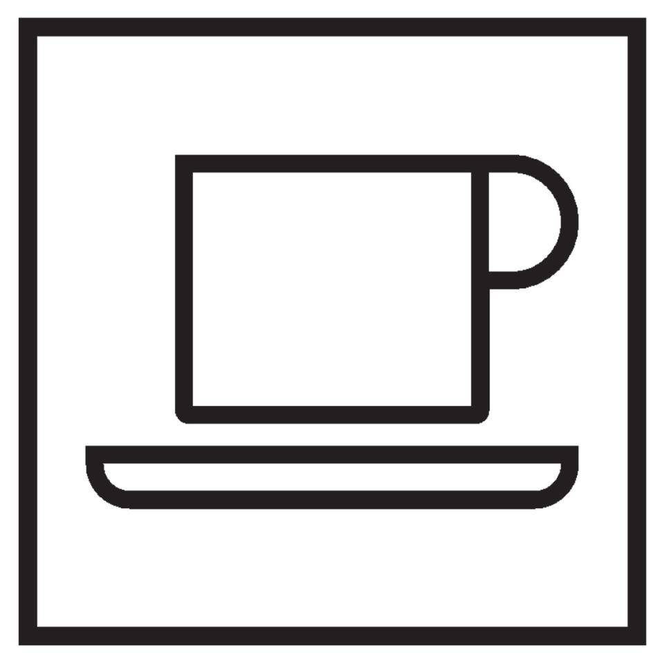 Türschild Piktogramm Cafeteria, Folie, selbstklebend, 150x150mm-0
