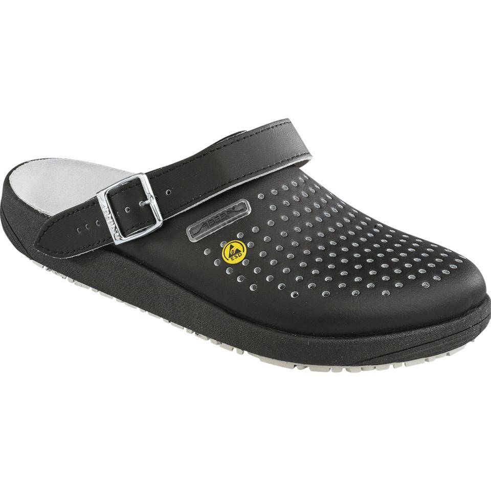 ABEBA ESD-Sandale Rubber, 5310, OB A SRA, EN ISO 20347, schwarz,Glattleder, Größe 43-0