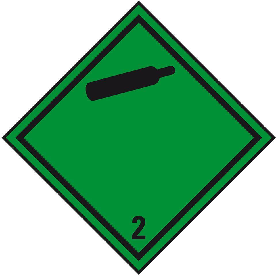 Verpackungskennzeichen Kl.2.2 Nicht entfl..., Haftpapier, permanent, 100x100mm, 1000/Rolle, IMDG-Code, GGVSEB, ADR, IATA