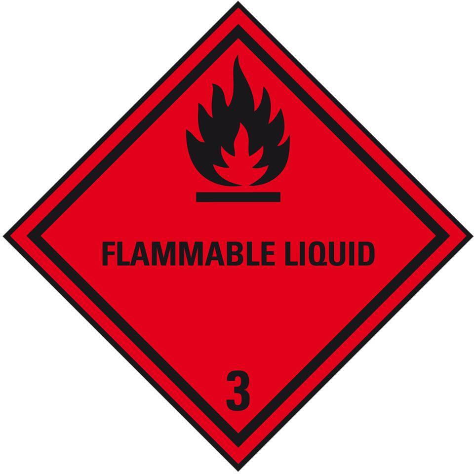 Verpackungskennzeichen Kl. 3 - Flammable Liquid, Folie, selbstklebend, 300x300mm