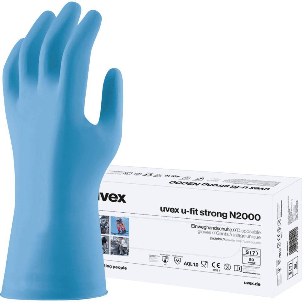 uvex Chemikalien-Schutzhandschuh u-fit strong N2000, Kat.III, Größe 10(XL), 50/VE-2