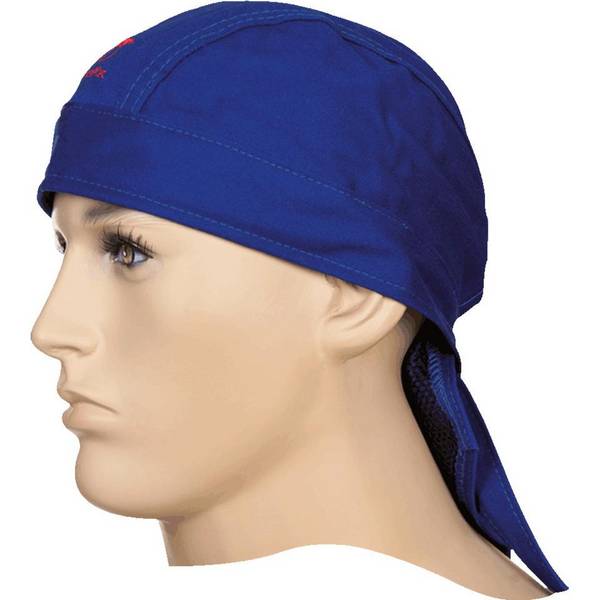 Schweißerkopftuch FR Doo-rag, prEN ISO 11611, blau, flammhemmendes Gewebe
