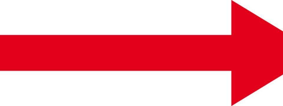 Richtungspfeil, RoHS konform, rot, Folie, selbstklebend, 50x15mm, 10/Bogen-0