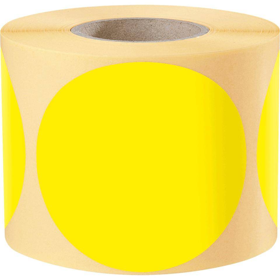 Markierungspunkt, blanko, gelb, Haftpapier, ablösbar, Ø 75mm, 500/Rolle-0