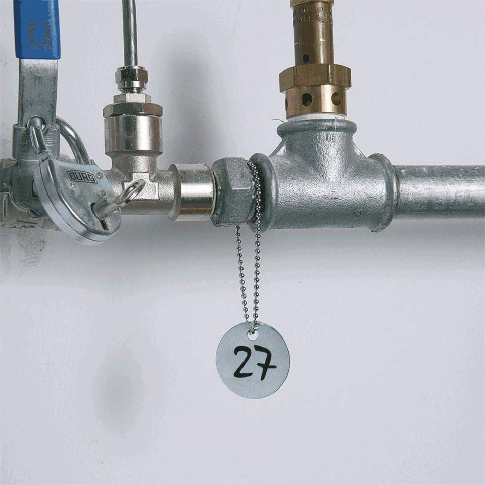 Kennzeichnungsmarken, blanko, glatt, mit Bohrung (Ø 4mm), Aluminium (1mm), Ø 25mm, 100/VE-1