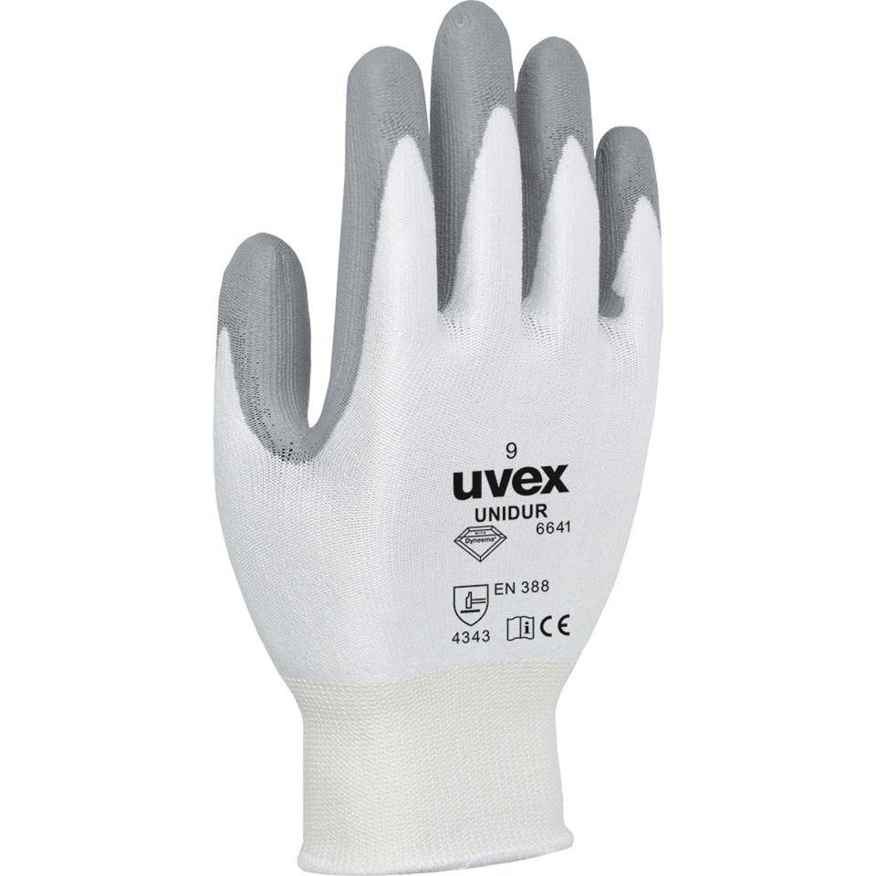 uvex Schutzhandschuh UNIDUR 6641, Kategorie II, weiß/grau, 250mm, Größe 11-0
