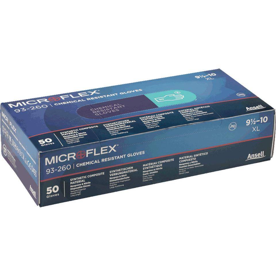Ansell Chemikalien-Schutzhandschuh Microflex® 93-260, Kat.III, Größe 8,5-9,50/VE-1