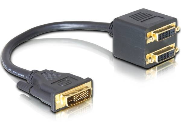 Good Connections® Adapter DVI 24+1 Stecker zu 2 x DVI 24+1 Buchse-0
