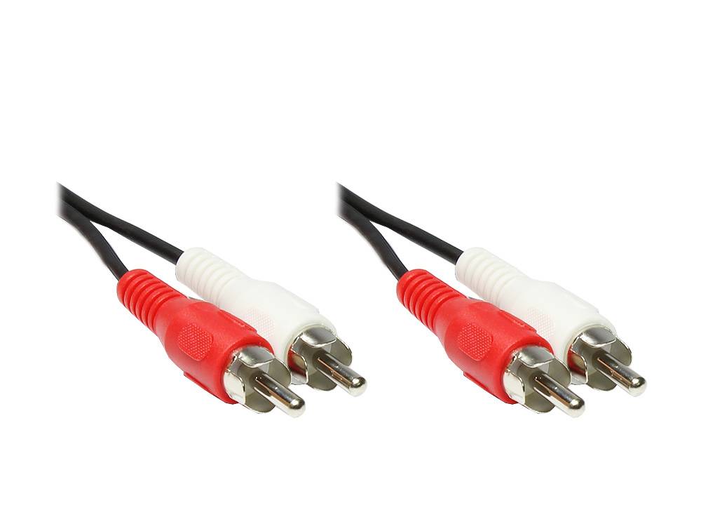 Good Connections® Stereo Cinchkabel, 2x Cinch Stecker an 2 x Cinch Stecker, 0,5m-0