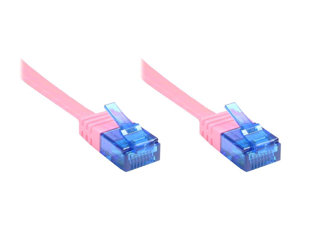Patchkabel, Cat. 6a, U/UTP, FLACHKABEL, 500 MHz, magenta, 2m, Good Connections®-0