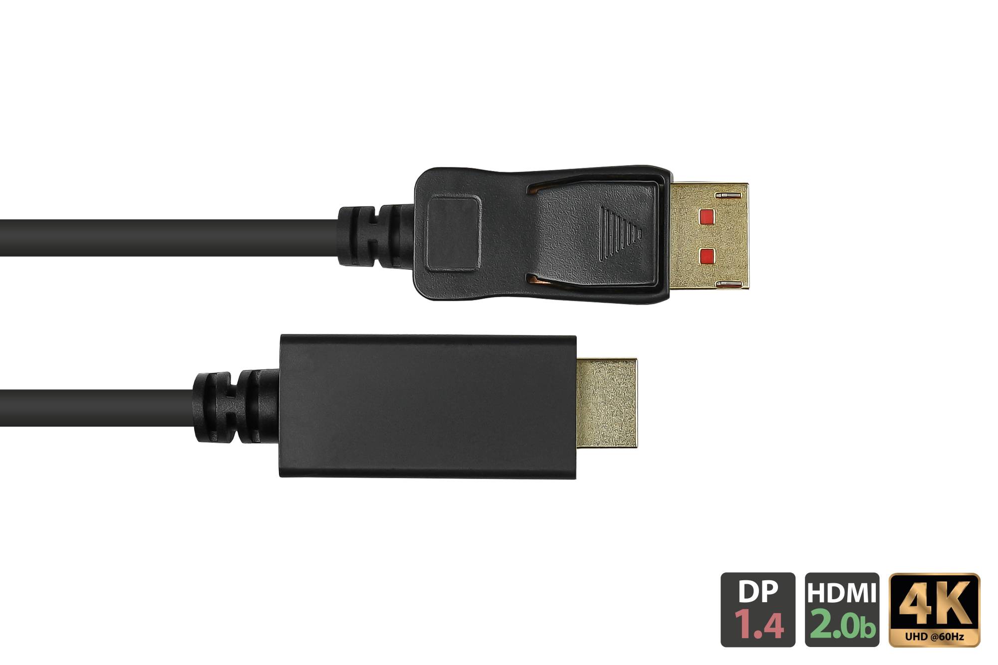 Good Connections® Anschlusskabel DisplayPort 1.4 an HDMI 2.0, 4K @60Hz, vergoldete Kontakte, OFC, schwarz, 5m-1