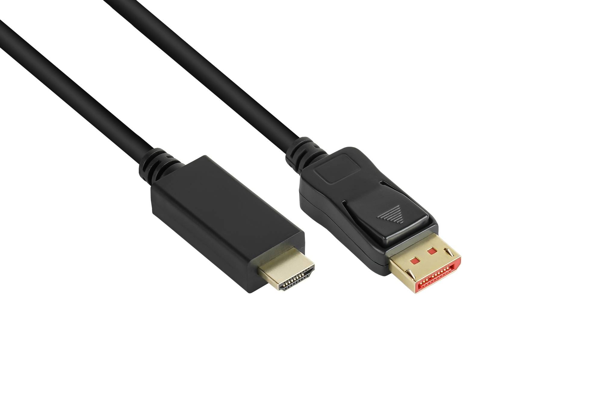 Good Connections® Anschlusskabel DisplayPort 1.4 an HDMI 2.0, 4K @60Hz, vergoldete Kontakte, OFC, schwarz, 5m-0