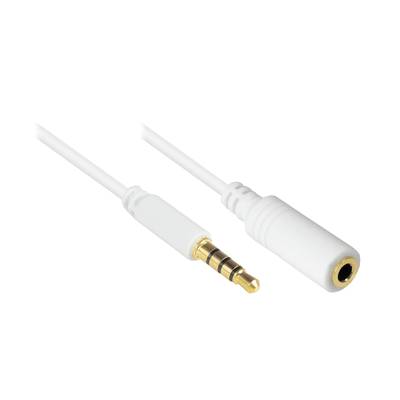 Good Connections® Klinkenverlängerung 3,5mm, Stecker an Buchse (4polig), weiß, 2m