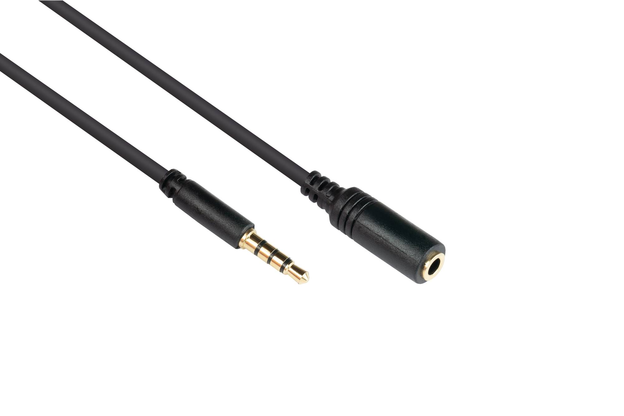 Good Connections® Klinkenverlängerung 3,5mm, Stecker an Buchse (4polig), schwarz, 0,5m-0