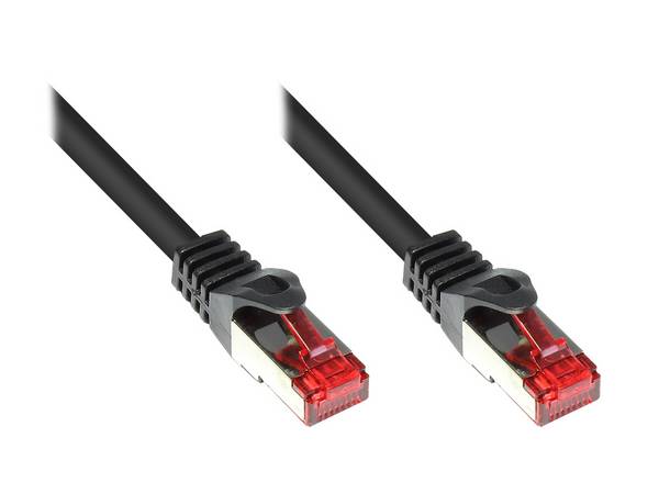 Kabelmeister® Patchkabel, Cat. 6, S/FTP, PiMF, PVC, 250MHz, schwarz, 25m