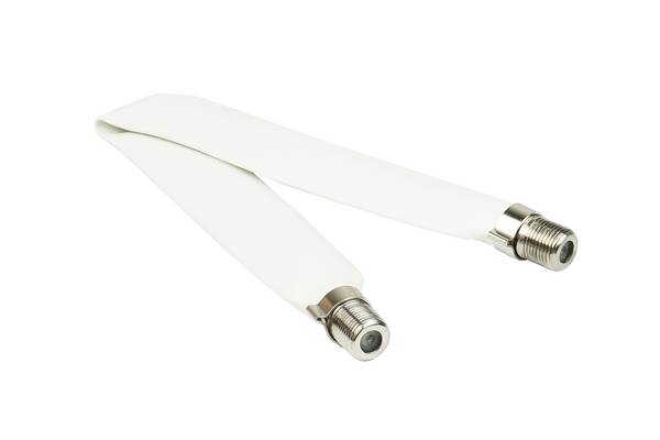 SAT Fensterdurchführung, Gesamtlänge inkl. Stecker 20cm, flexible Länge 15cm, weiß
