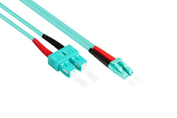 kabelmeister® Patchkabel LWL Duplex OM3 (Multimode, 50/125) SC/LC, 2m
