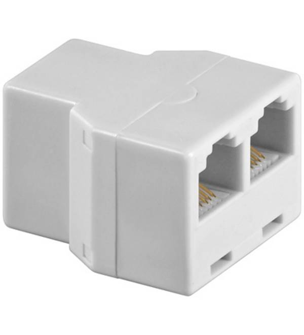 Good Connections® Telefon Adapter RJ12/6P6C 1xF-Buchse 2xF-Buchse, weiß