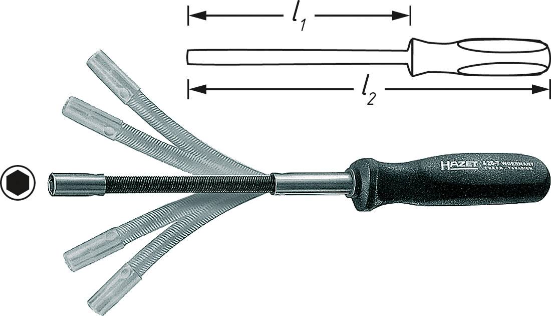 HAZET Werkstatt Steckschlüssel-Schraubendreher Hazet Schlüsselweite (Metrisch): 7 mm