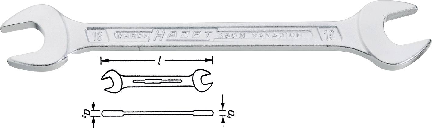 HAZET Doppelmaulschlüssel S: 41-46 mm 450N-41X46 Schlüsselweite 41 x 46 mm (450N-41X46)