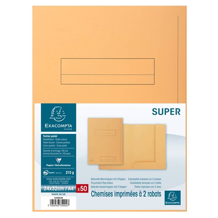 50er Packung bedruckte Aktenmappe 2 Klappen SUPER 210 24x32cm-2