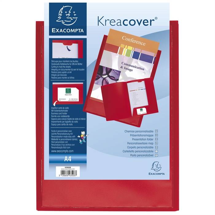 Präsentationsmappe Krea Cover A4 PP rot-0
