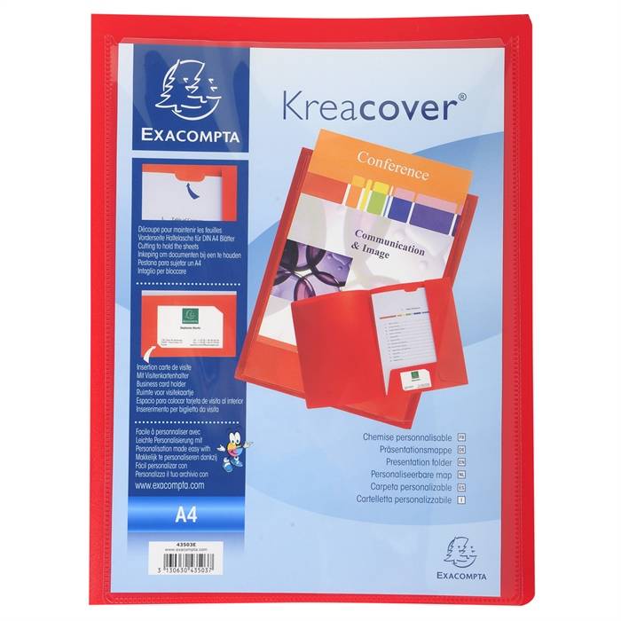Präsentationsmappe Krea Cover A4 PP rot-1