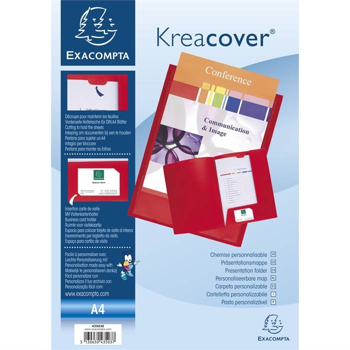 Präsentationsmappe Krea Cover A4 PP rot-3