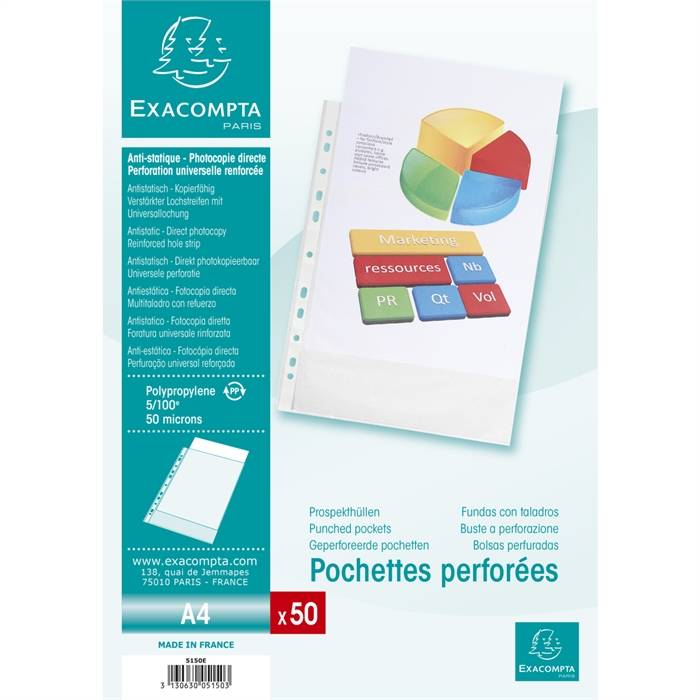 EXACOMPTA Prospekthülle, DIN A4, PP, genarbt transparent-1
