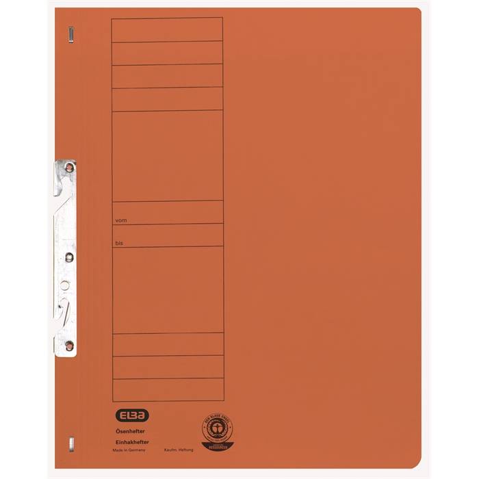 Einhakhefter kfm. Heftung ganzer Vorderdeckel Karton orange-0