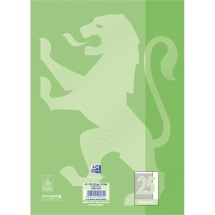 Schulheft Touch A4 Lineatur 25 16 Blatt 90g/qm Optik Paper grasgrün-3