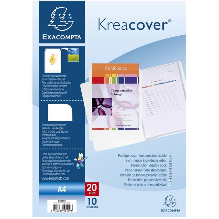 EXACOMPTA Sichtbuch Kreacover, PP, DIN A4, 10 Hüllen, weiß (8702076)-3