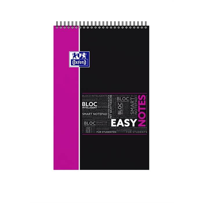 Spiralblock Studium Easynotes A4+ kariert 80 Blatt 90 g/qm Optik Paper farbig sortiert-0