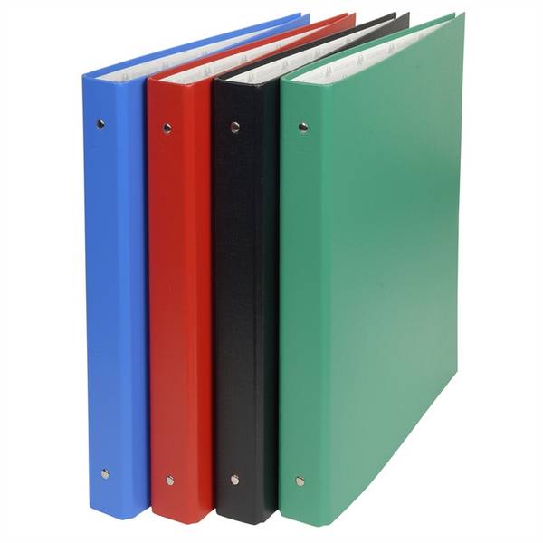 Ringbuch aus festem Karton 2,5mm PVC kaschiert, 4 Ringe 30mm, Rücken 40mm, 34,3x28cm für DIN A4