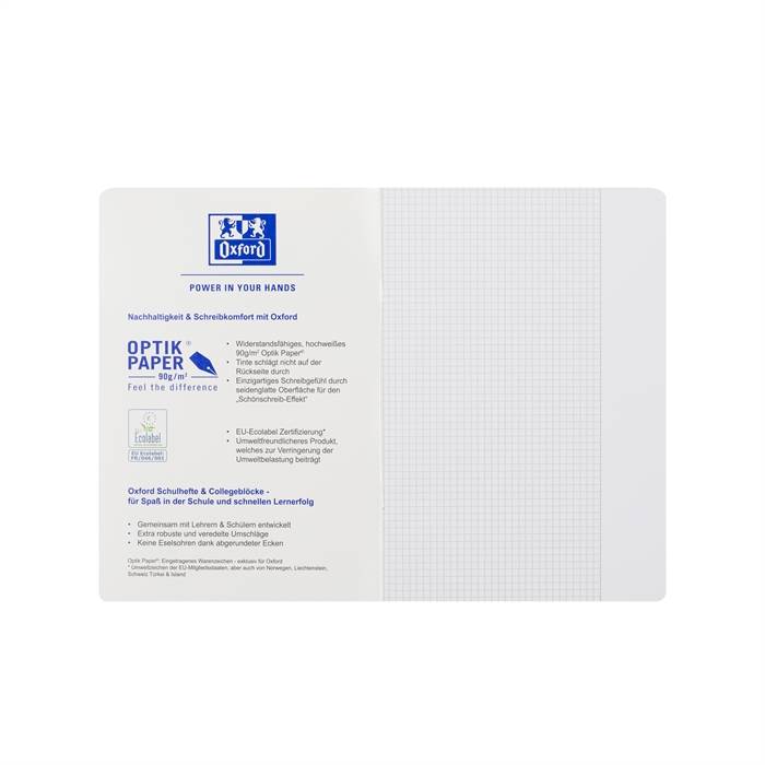 OXFORD Touch Schulheft A4 16 Blatt L. 26, Gelb, 16 Blatt Optik Paper, abgerundete Ecken-1