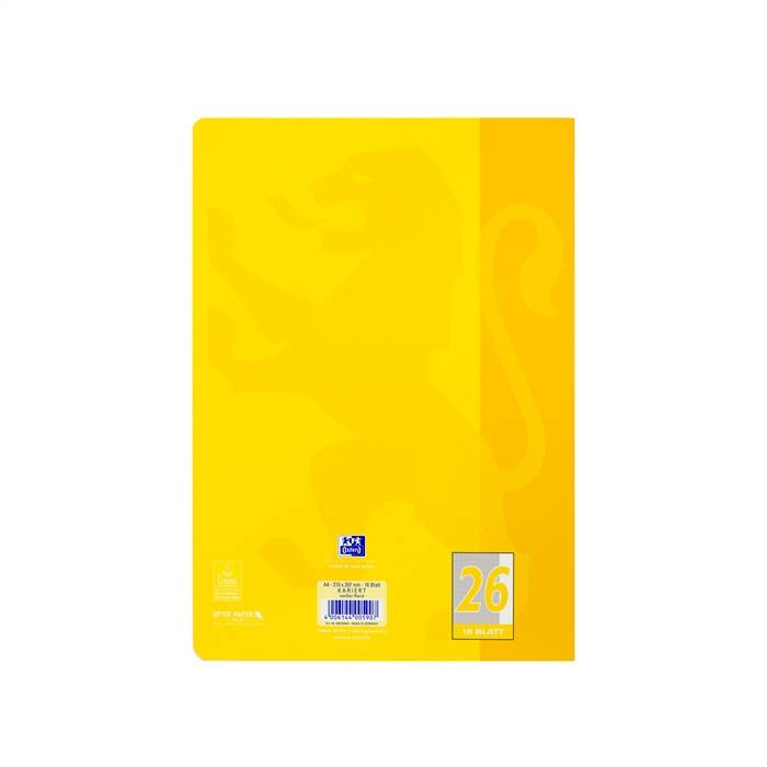 OXFORD Touch Schulheft A4 16 Blatt L. 26, Gelb, 16 Blatt Optik Paper, abgerundete Ecken-3