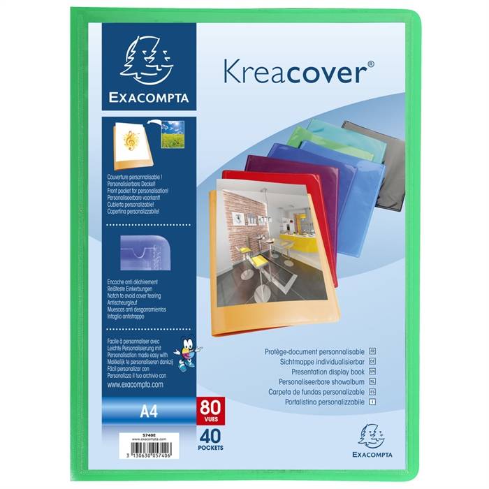 Sichtmappe aus PP 500Âµ mit 40 Hüllen Kreacover, für Format DIN A4-1