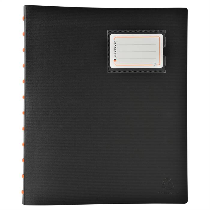 EXACOMPTA 86334E - Sichtmappe mit Ringen und 30 herausnehmbaren Klarsichthüllen, PP, für DIN A4, ExactiveÂ®, Schwarz-0